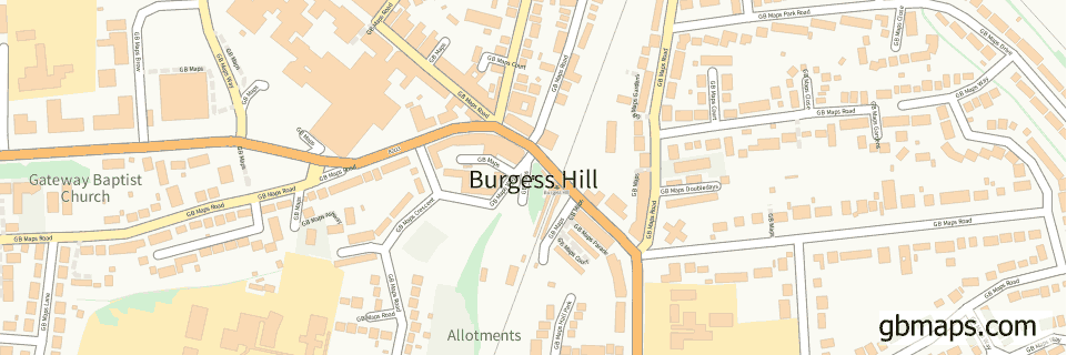Burgess Hill wide thin map image