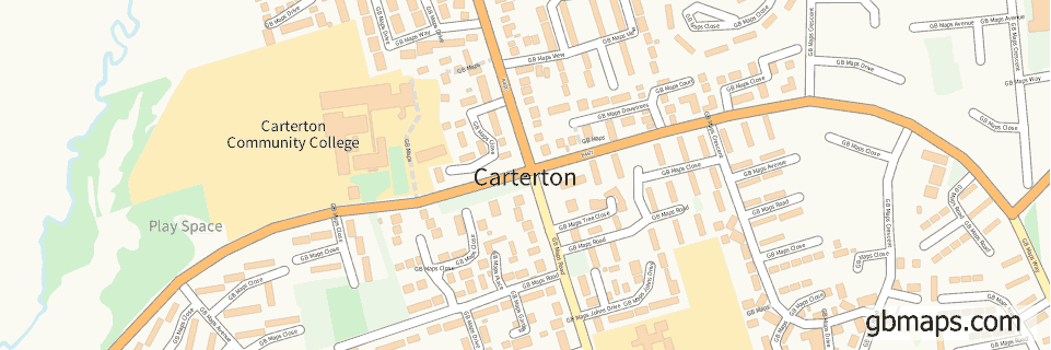Carterton wide thin map image