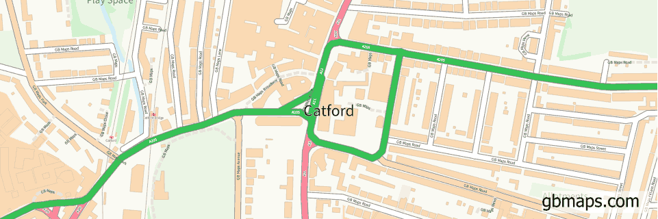 Catford wide thin map image