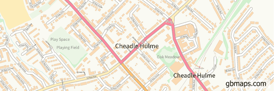 Cheadle Hulme wide thin map image