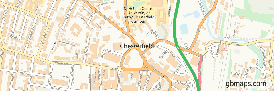 Chesterfield wide thin map image