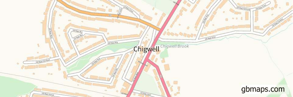 Chigwell wide thin map image