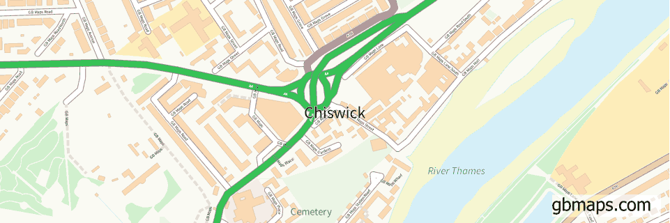 Chiswick wide thin map image