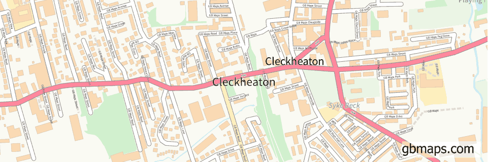 Cleckheaton wide thin map image