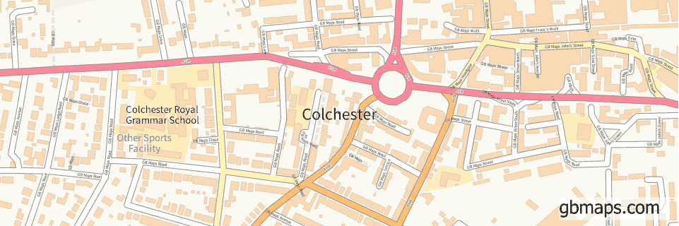 Colchester wide thin map image