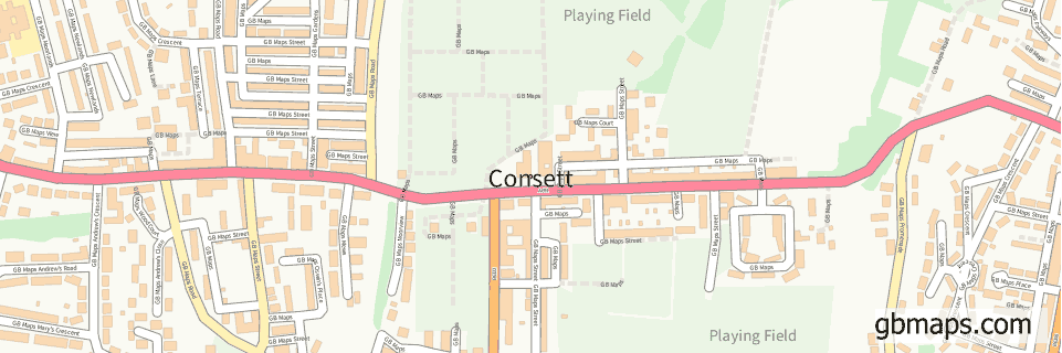 Consett wide thin map image