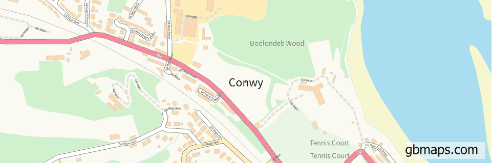 Conwy wide thin map image