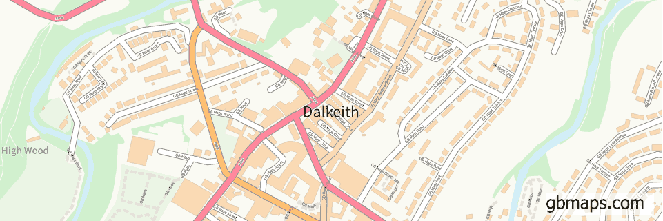 Dalkeith wide thin map image