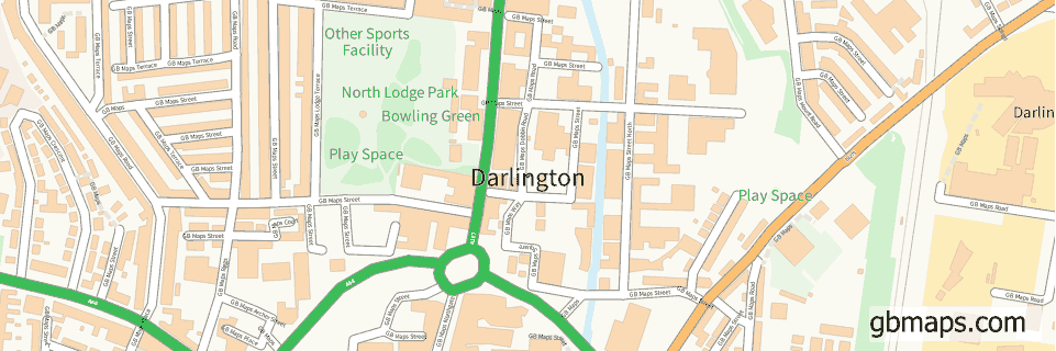 Darlington wide thin map image