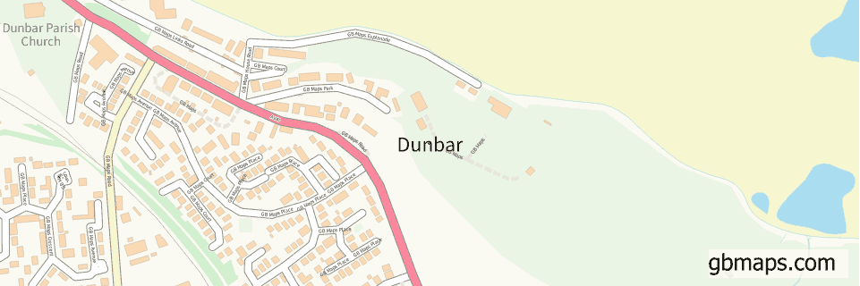Dunbar wide thin map image