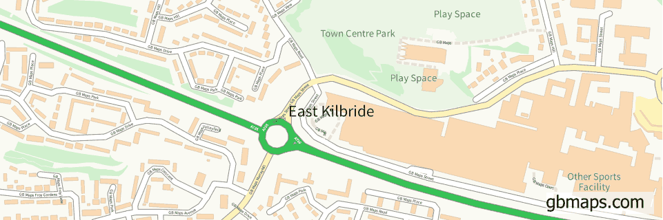 East Kilbride wide thin map image