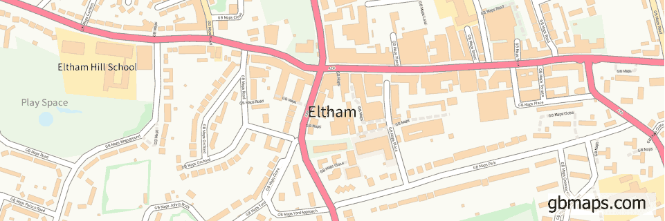 Eltham wide thin map image