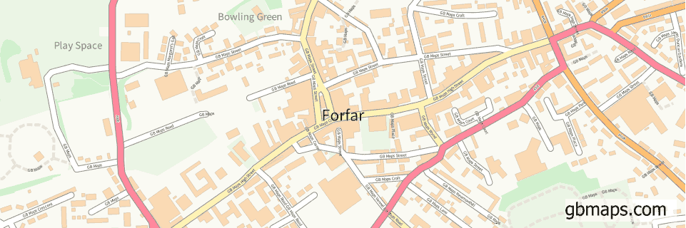 Forfar wide thin map image
