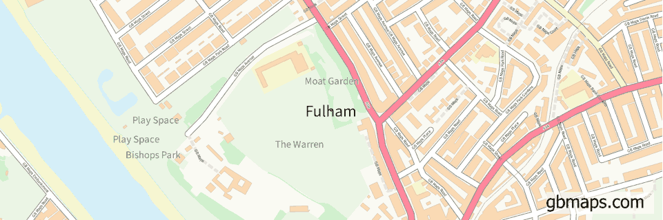 Fulham wide thin map image