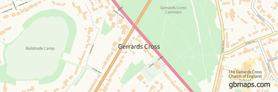 Gerrards Cross wide thin map image