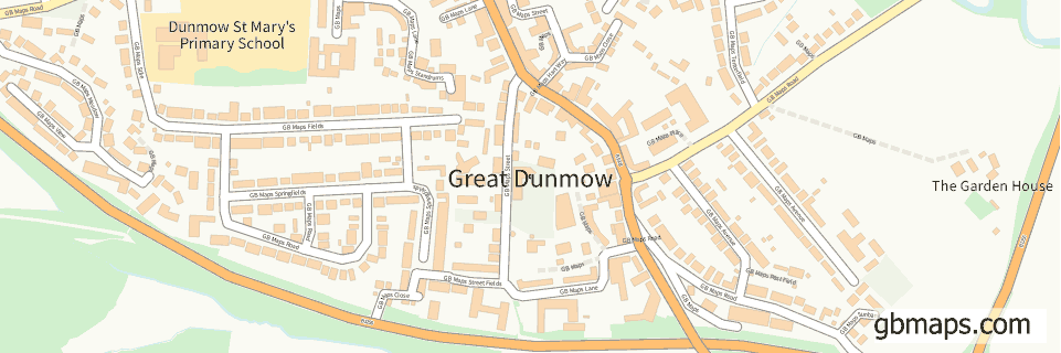 Great Dunmow wide thin map image