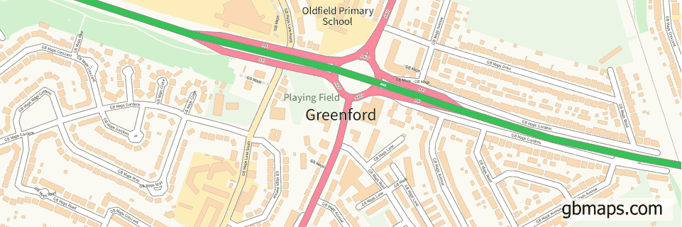 Greenford wide thin map image