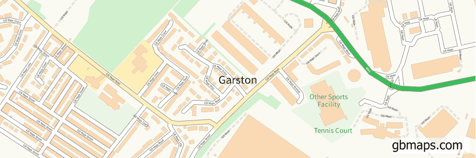 Garston wide thin map image