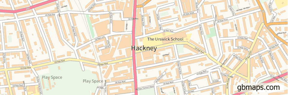 Hackney wide thin map image