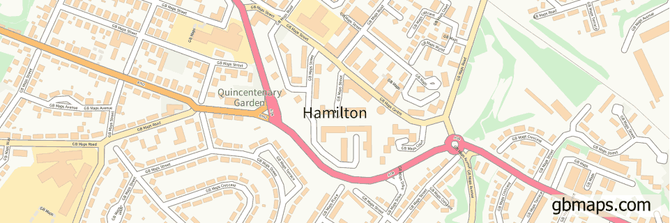 Hamilton wide thin map image