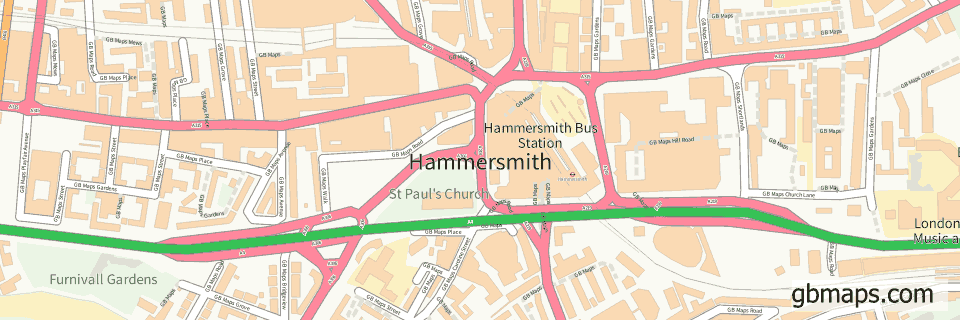 Hammersmith wide thin map image