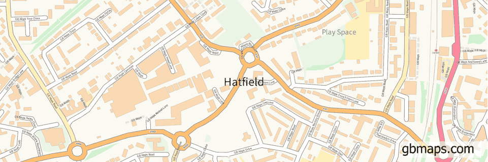 Hatfield wide thin map image