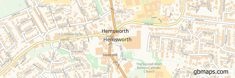 Hemsworth wide thin map image