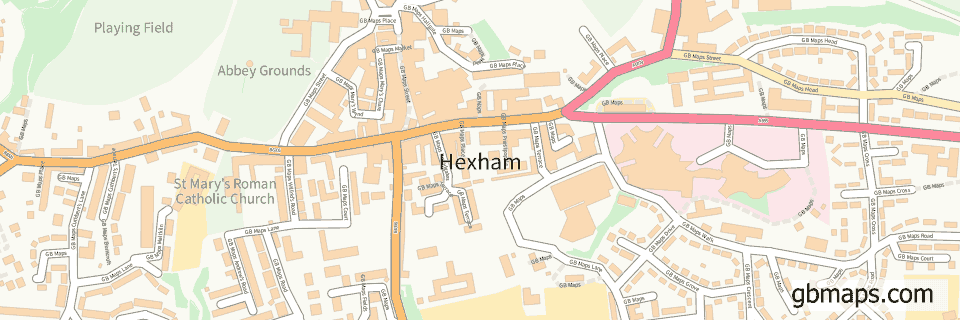 Hexham wide thin map image