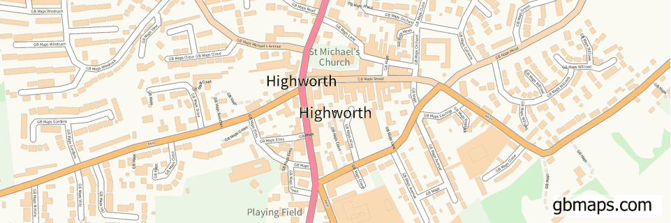 Highworth wide thin map image