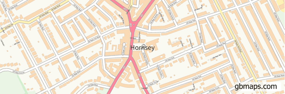 Hornsey wide thin map image
