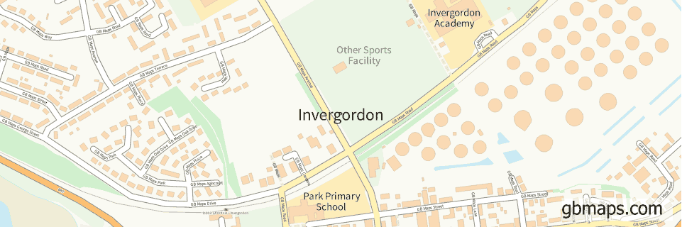 Invergordon wide thin map image