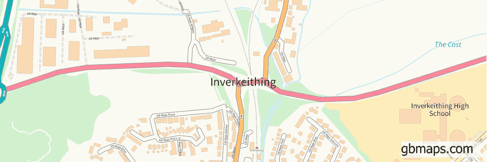 Inverkeithing wide thin map image