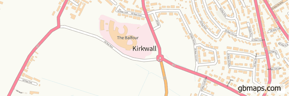 Kirkwall wide thin map image
