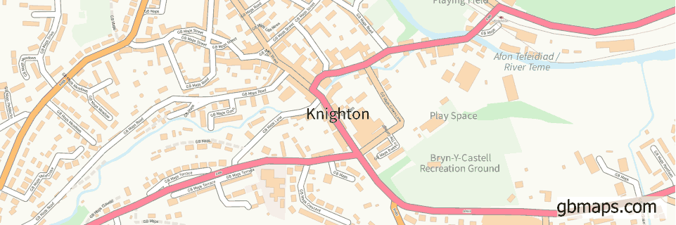 Knighton wide thin map image