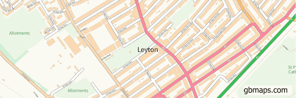 Leyton wide thin map image