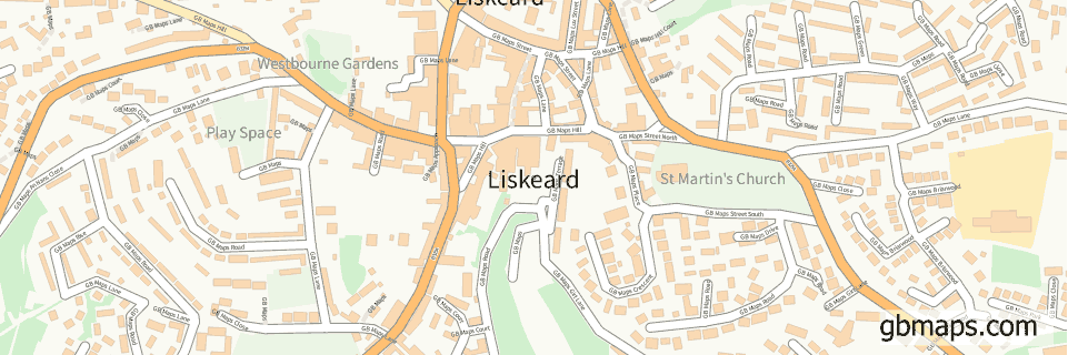 Liskeard wide thin map image