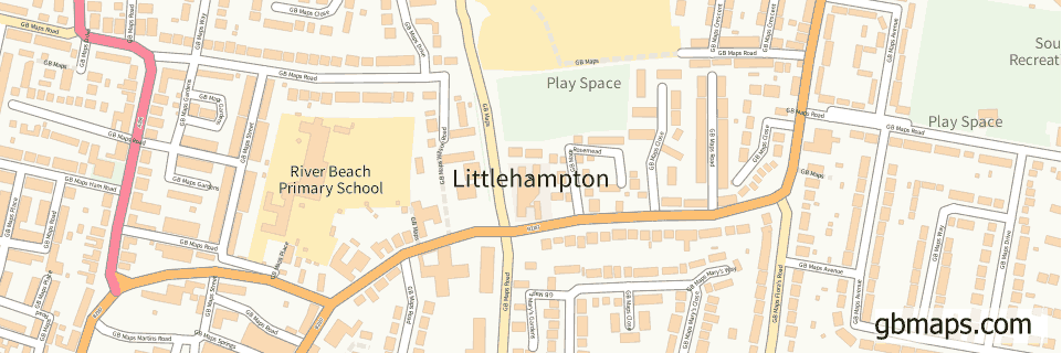 Littlehampton wide thin map image