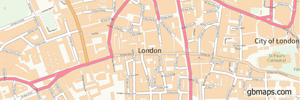 London wide thin map image