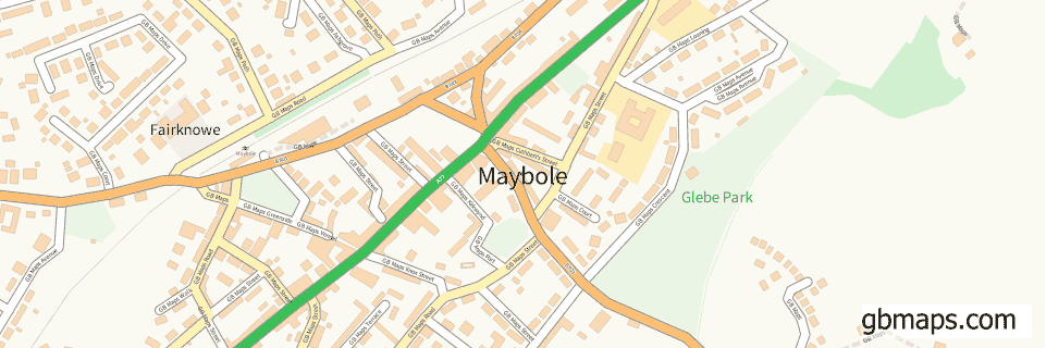 Maybole wide thin map image