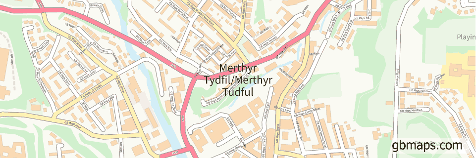 Merthyr Tydfil/merth wide thin map image