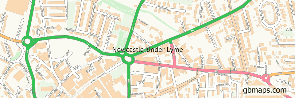 Newcastle-under-lyme wide thin map image