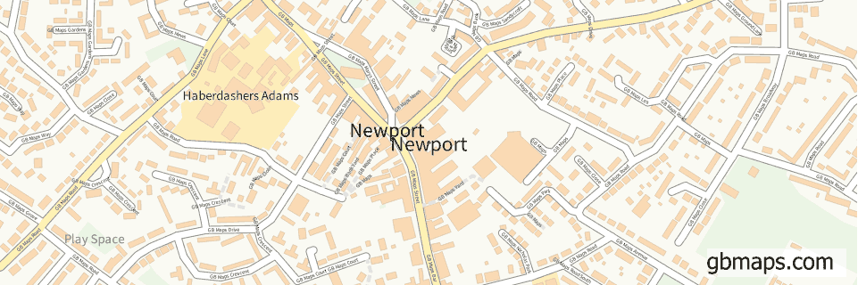 Newport wide thin map image