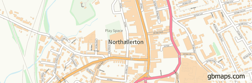 Northallerton wide thin map image