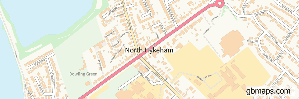 North Hykeham wide thin map image