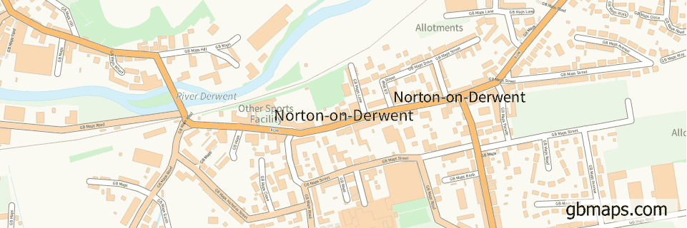 Norton-on-derwent wide thin map image