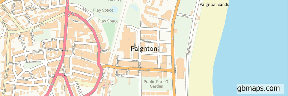 Paignton wide thin map image