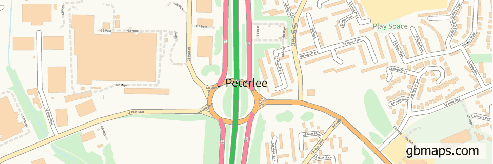 Peterlee wide thin map image