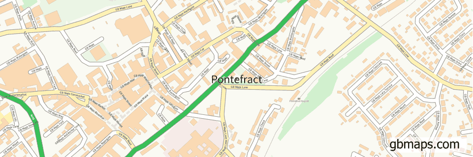 Pontefract wide thin map image