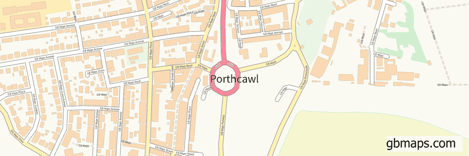 Porthcawl wide thin map image
