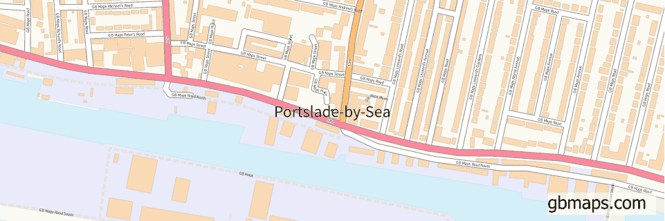 Portslade-by-sea wide thin map image